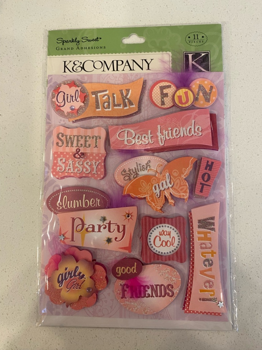 NWT K& Company "Sassy Girl" Scrapbooking Stickers